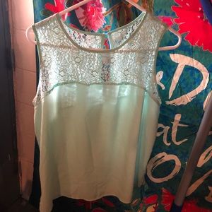 Cute Light Blue Lace Tank